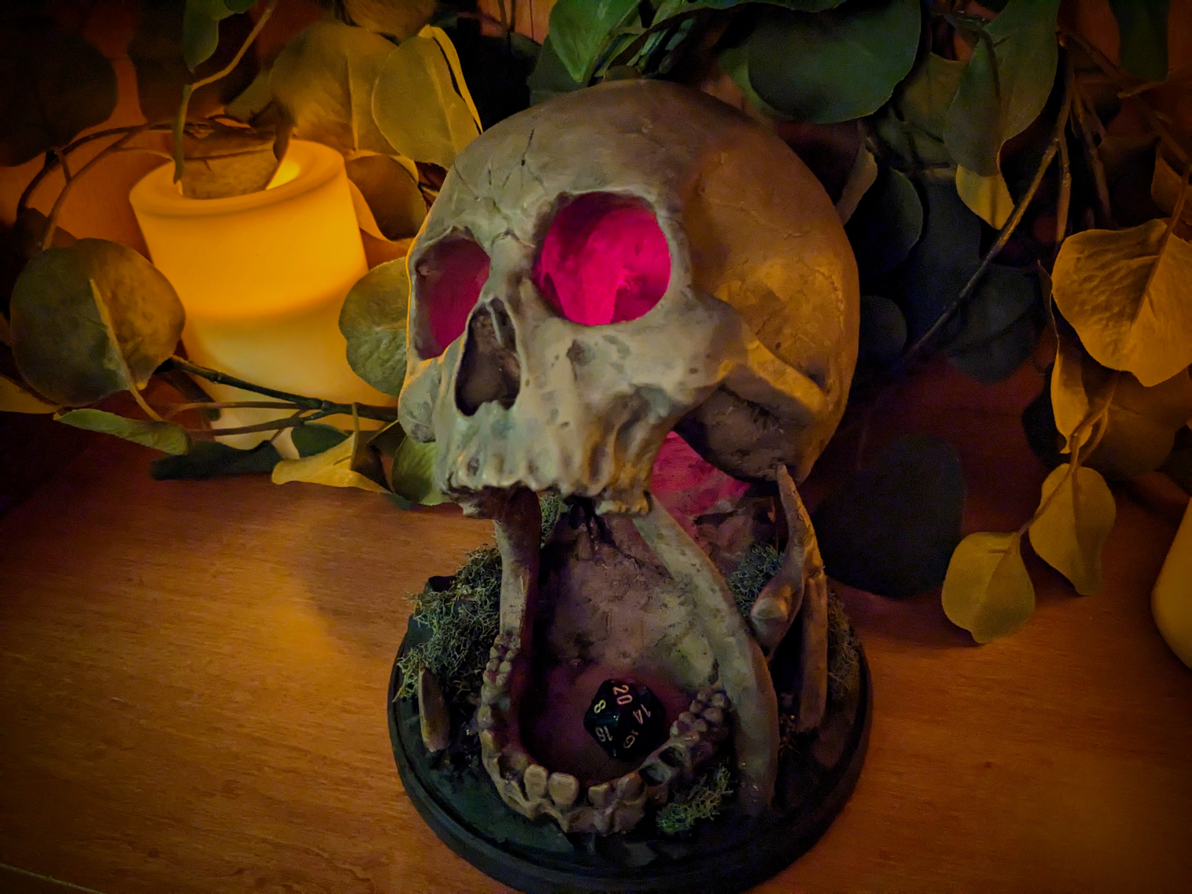 Finished Dice Tower with LED illumination